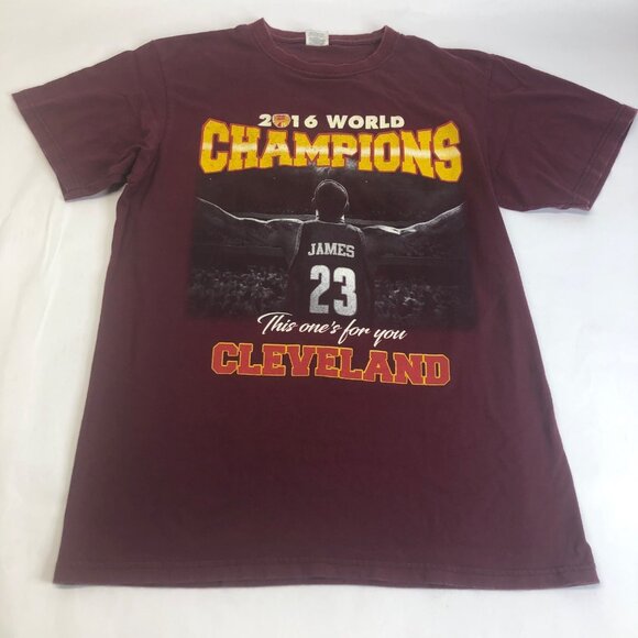 VTG LeBron James Cleveland Cavaliers Rookie Maroon Red Size Large T-Shirt 2016 - Picture 1 of 13